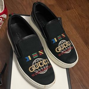 Gucci Dublin worldwide black canvas and leather sneakers💕